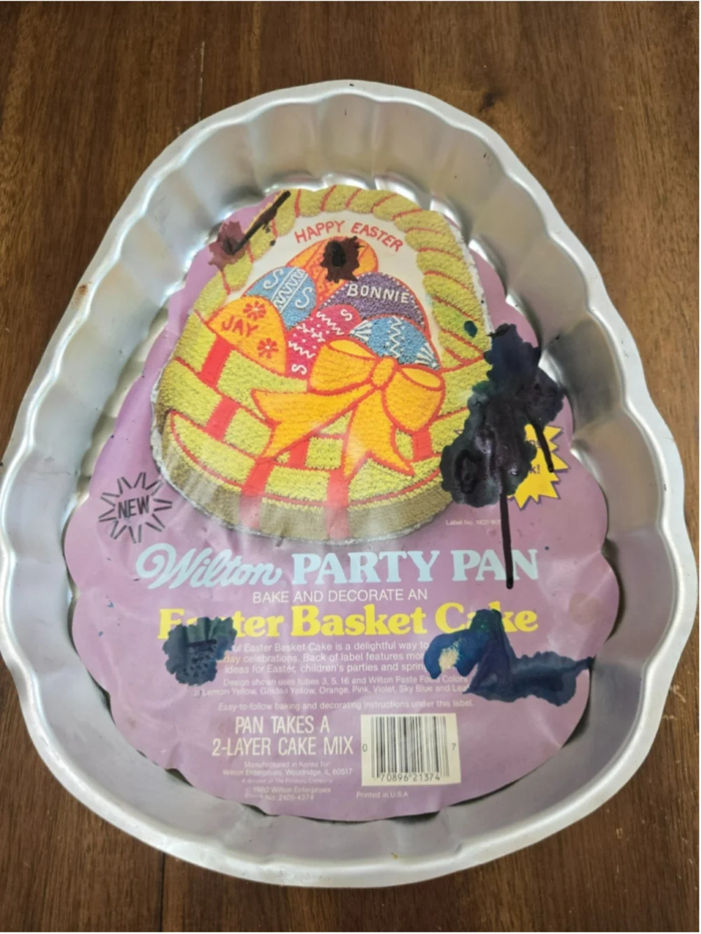 Vintage 1980 Wilton Easter Basket Cake Pan Aluminum Mold Jello Mold New